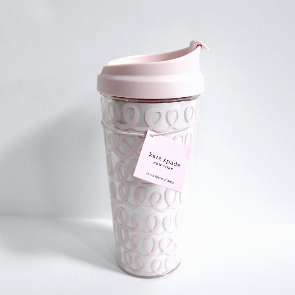 kate spade Heart Knot Bridal Travel Tumbler Mug 16 oz